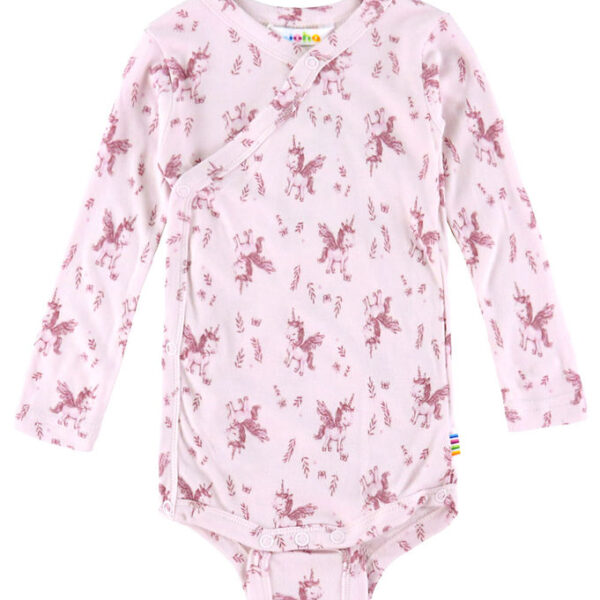Joha Slå-om Body l/æ - Bambus - Lyserød m. Enhjørninger