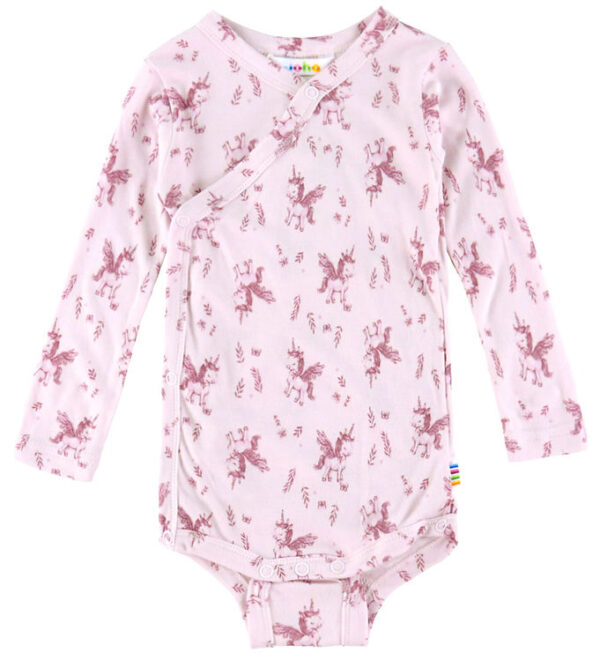 Joha Slå-om Body l/æ - Bambus - Lyserød m. Enhjørninger