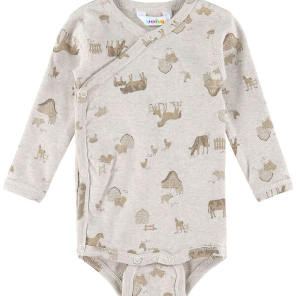 Joha Slå-om Body l/æ - Lys Beige m. Bondegårdsdyr