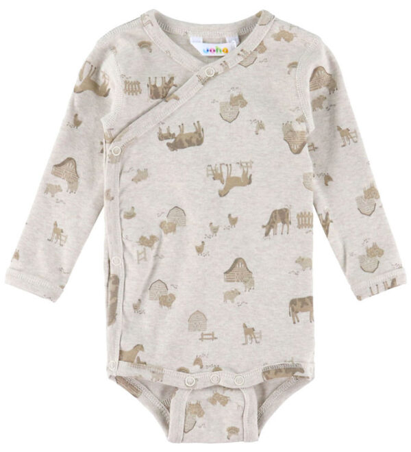 Joha Slå-om Body l/æ - Lys Beige m. Bondegårdsdyr