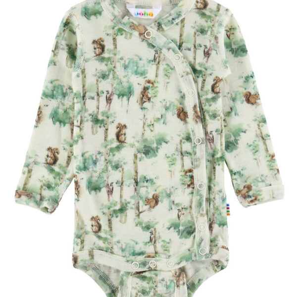 Joha Slå-om Body l/æ - Uld - Off White m. Træer