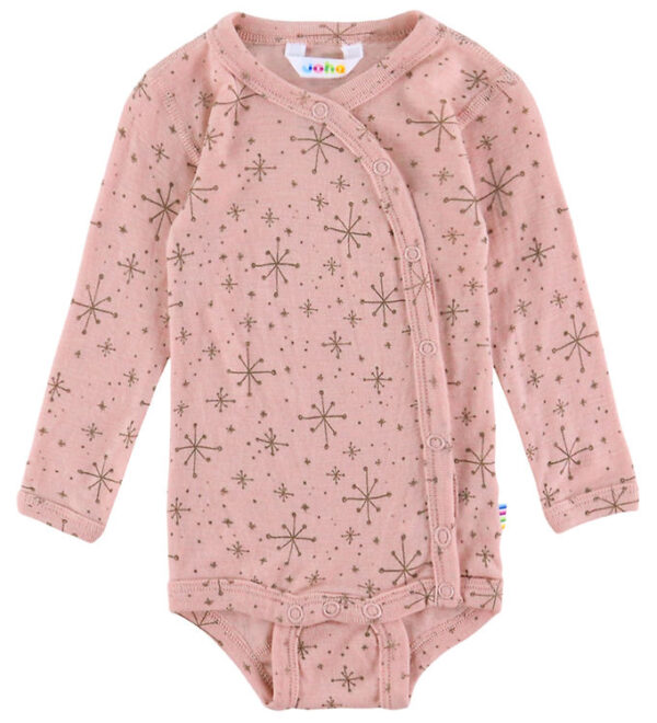 Joha Slå-om Body l/æ - Uld - Rosa m. Stjerner