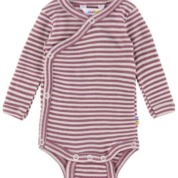 Joha Slå-om Body l/æ - Uld/Silke - Rib - Lyng/Stribet