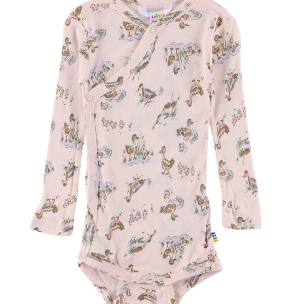 Joha Slå-om Body l/æ - Viskose/Bambus - Lyserød m. Ænder