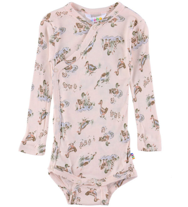 Joha Slå-om Body l/æ - Viskose/Bambus - Lyserød m. Ænder