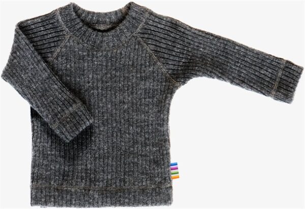 Joha Uld Bluse - Rib Strik - Mørkegrå Joha Uld Bluse - Rib Strik - Mørkegrå