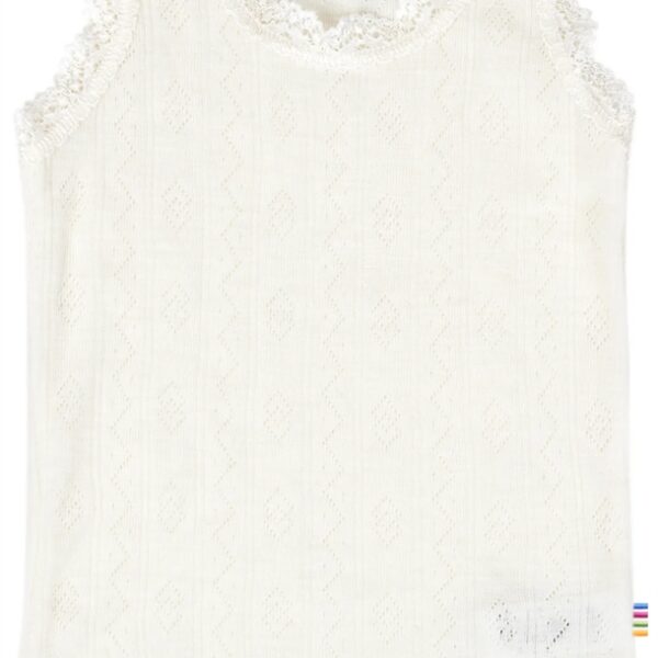 Joha uld-silke undertrøje - Pointelle - hvid