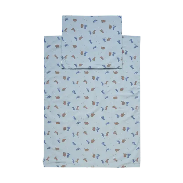 Junior Sengetøj 100x140, Dino Blue Fog