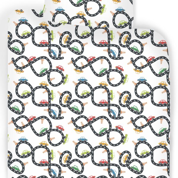 Junior Sengetøj Med Bil Race - Junior Sengesæt - Legekammeraten.dk