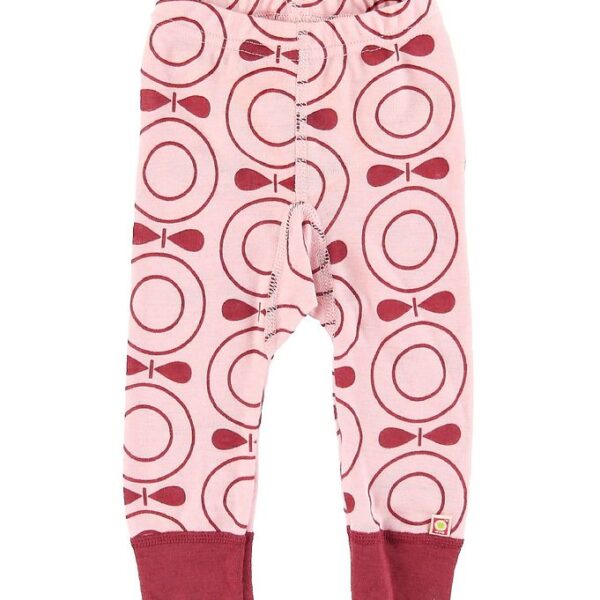 Katvig Leggings - Uld - Rosa m. Æbler