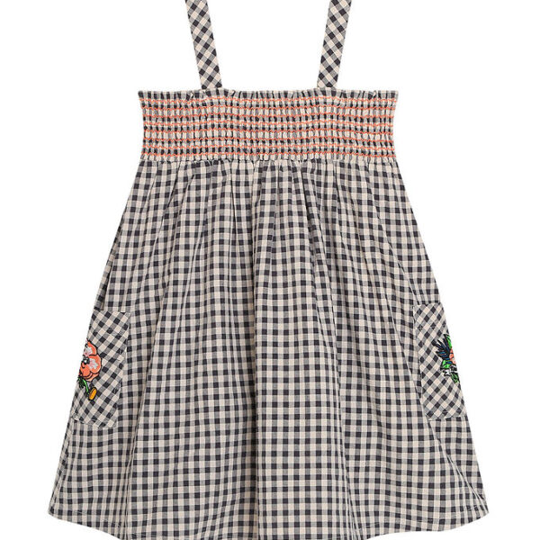 Kenzo Kjole - Creme/Gråternet m. Blomst