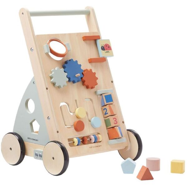 Kids Concept Gåvogn - Edvin - Træ/Blå