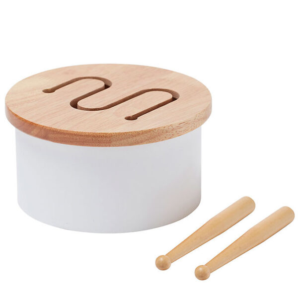 Kids Concept Trælegetøj - Tromme Mini - 16,5 x 9 cm - Hvid