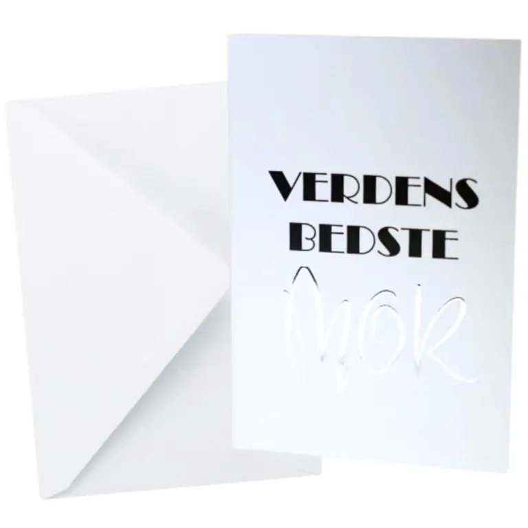 Kort Dobbelt m/konvolut Verdens Bedste Mor