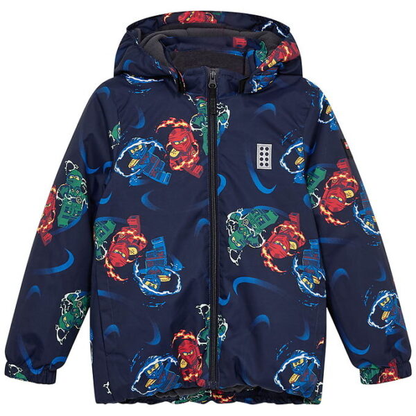 LEGOÂ® Ninjago Vinterjakke - LWJaz 712 - Navy m. Ninjaer