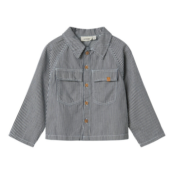 LIL ATELIER Skjorte Kasper Dark Blue Denim White