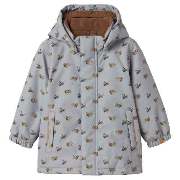 LIL ATELIER Vinterjakke SNOW10 Ultimate Grey Airplanes