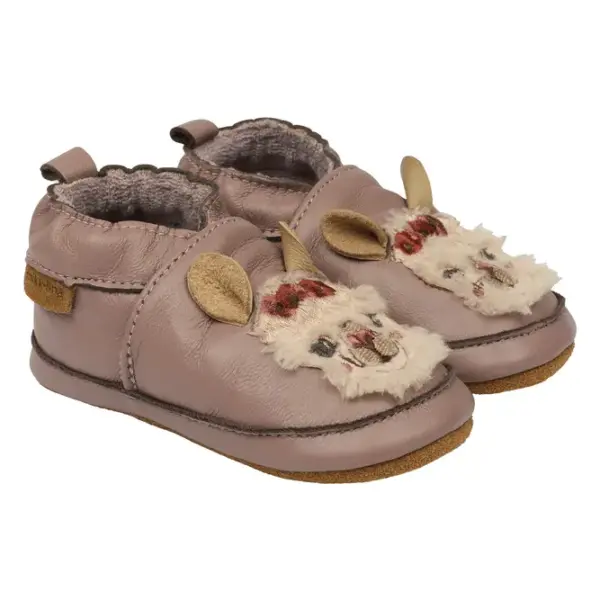 Læder Slipper - 3D - Twilight mauve - 18-24 MDR.