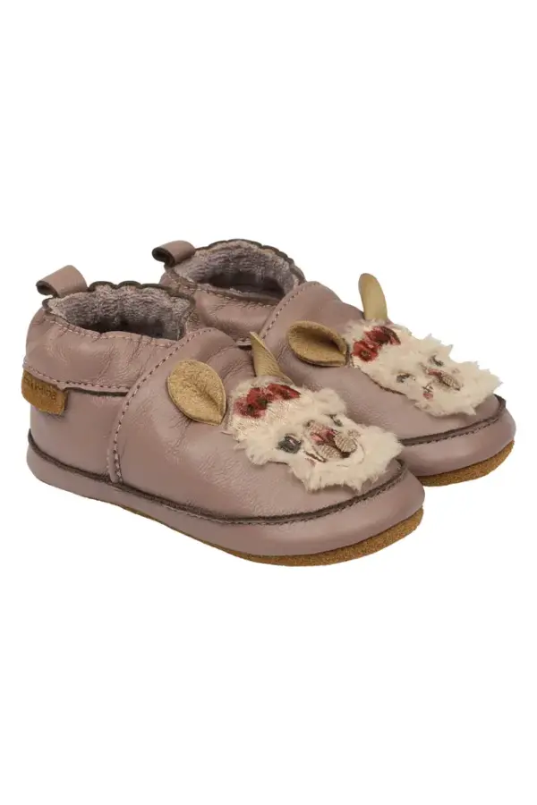Læder Slipper - 3D - Twilight mauve - 18-24 MDR.