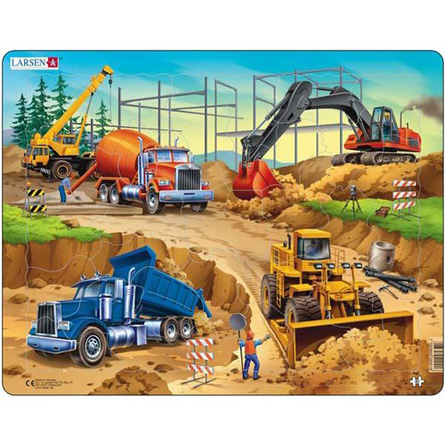 Larsen Puslespil - Entreprenørmaskiner, 30 brik
