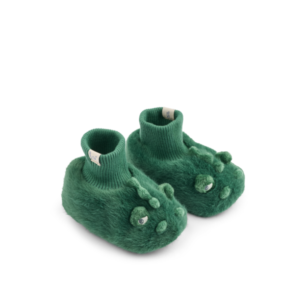 Liewood Beth Crocodile Plush Slippers - Garden green - 16/17