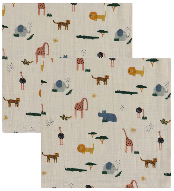 Liewood Stofbleer - Musselin - 2-pak - 65x65 cm - Lewis - Safari