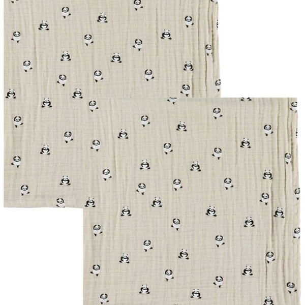 Liewood Stofbleer - Musselin - 2-pak - Lewis - Mini Panda/Sandy