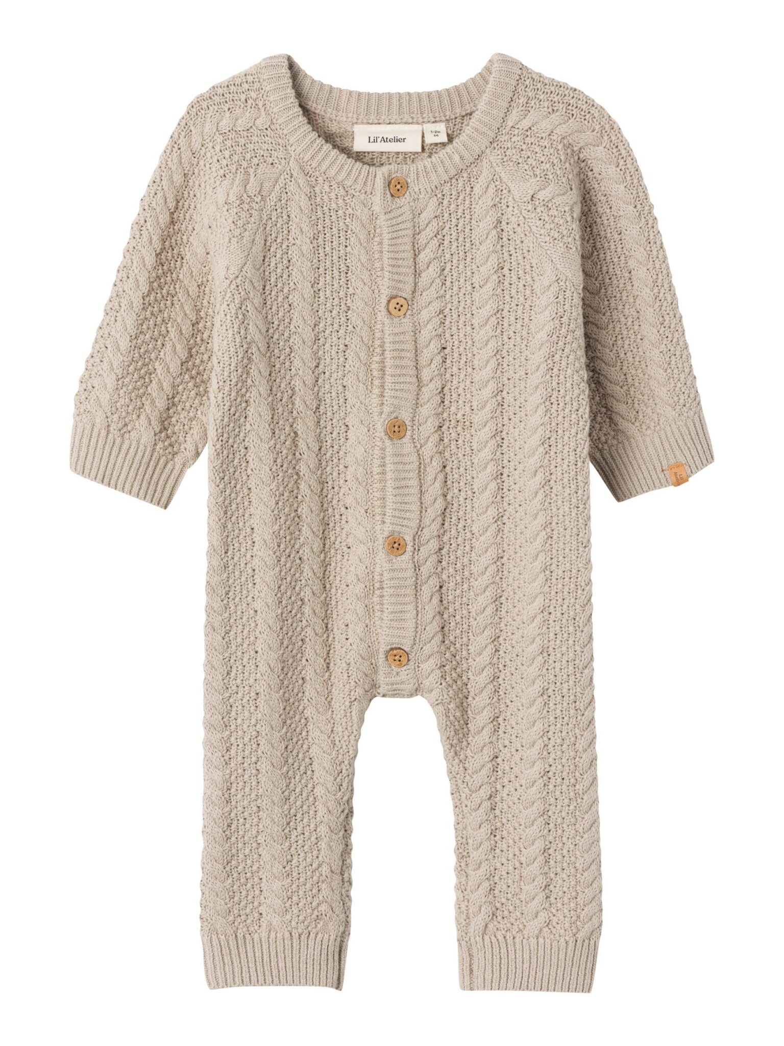 Lil Atelier Daimo Strik Baby Dragt - Pure Cashmere - 56 cm Lil Atelier Daimo Strik Baby Dragt - Pure Cashmere - 56 cm