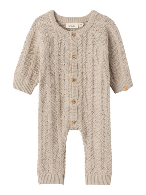 Lil Atelier Daimo Strik Baby Dragt - Pure Cashmere - 56 cm Lil Atelier Daimo Strik Baby Dragt - Pure Cashmere - 56 cm