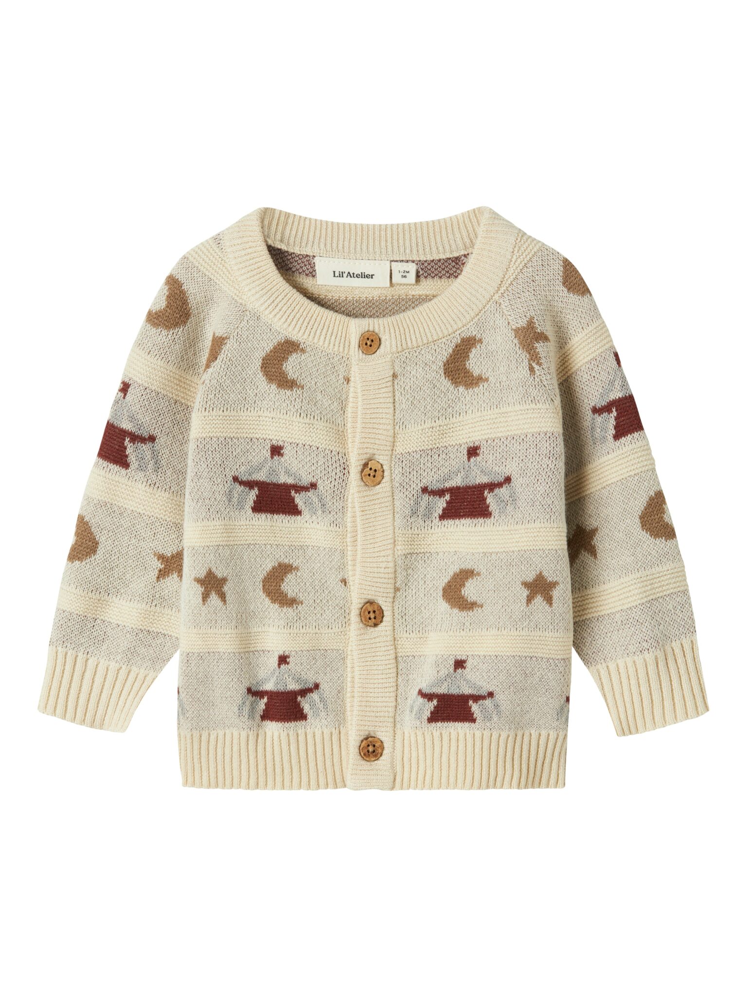 Lil Atelier Lamai Knit Cardigan - Turtledove - 56 cm