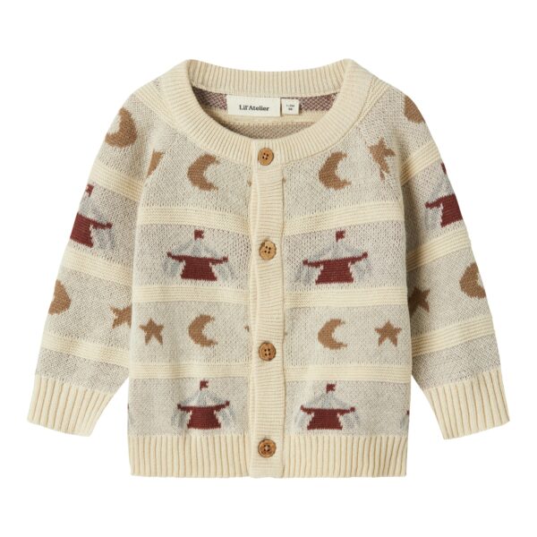 Lil Atelier Lamai Knit Cardigan - Turtledove - 56 cm