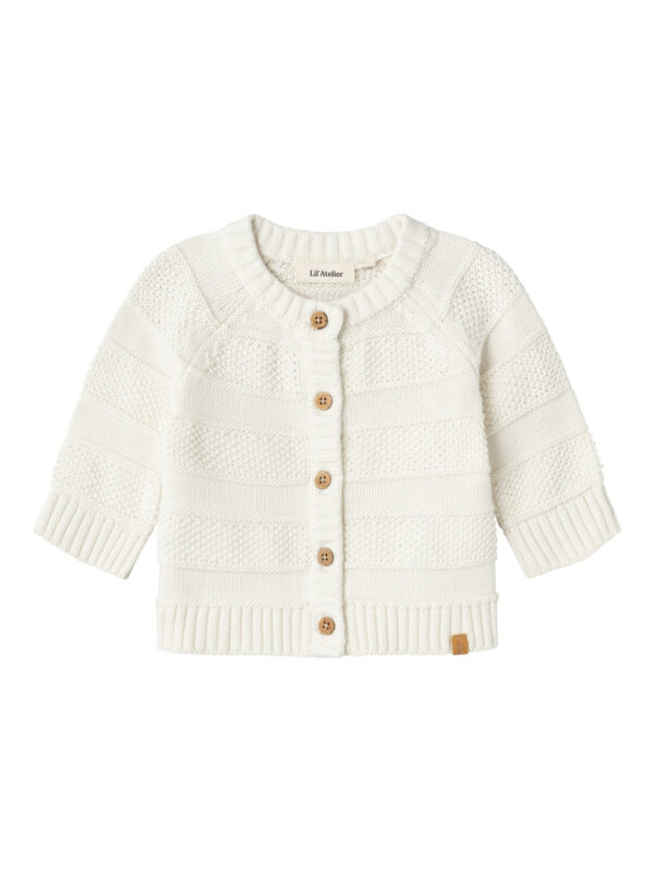 Lil Atelier Larson Knit Cardigan - Coconut Milk - 56 cm Lil Atelier Larson Knit Cardigan - Coconut Milk - 56 cm