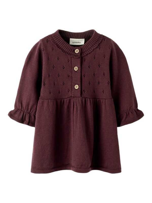 Lil Atelier Nimi LS Knit Dress - Catawba Grape - 56 cm Lil Atelier Nimi LS Knit Dress - Catawba Grape - 56 cm