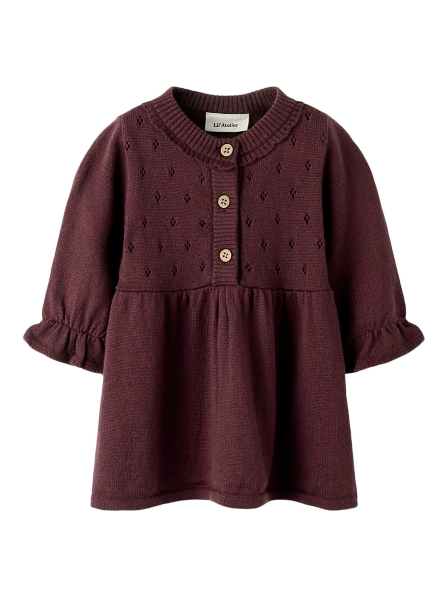 Lil Atelier Nimi LS Knit Dress - Catawba Grape - 56 cm