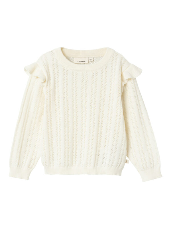Lil Atelier Nina Kam Knit - Coconut Milk - 92 cm