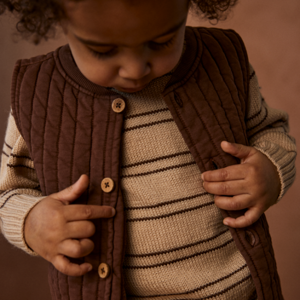 Lil Atelier Roger LS Knit - Warm Sand - 56 cm