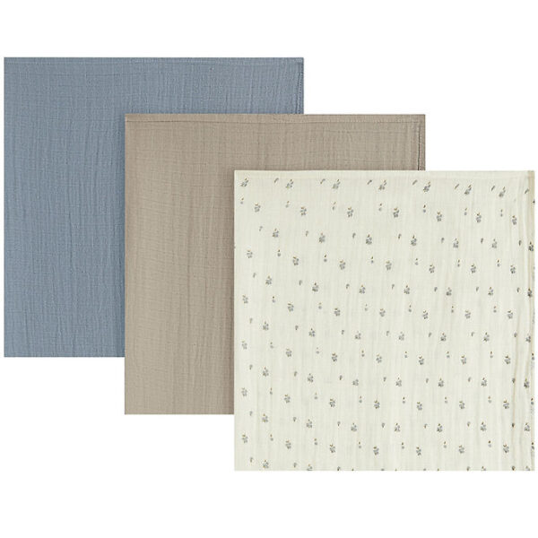 Lil' Atelier Stofbleer - 3-pak - NbnIsleys - Coconut Milk/Oxford