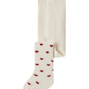 Lil Atelier Strømpebukser - NBFREBA - Turtledove Red Hearts