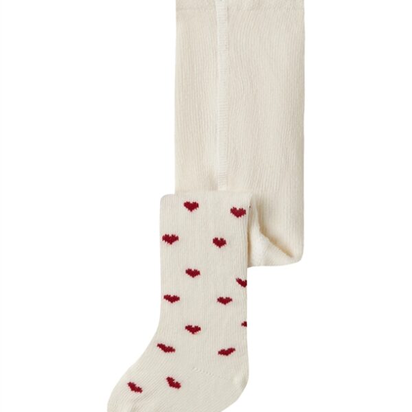 Lil Atelier Strømpebukser - NBFREBA - Turtledove Red Hearts
