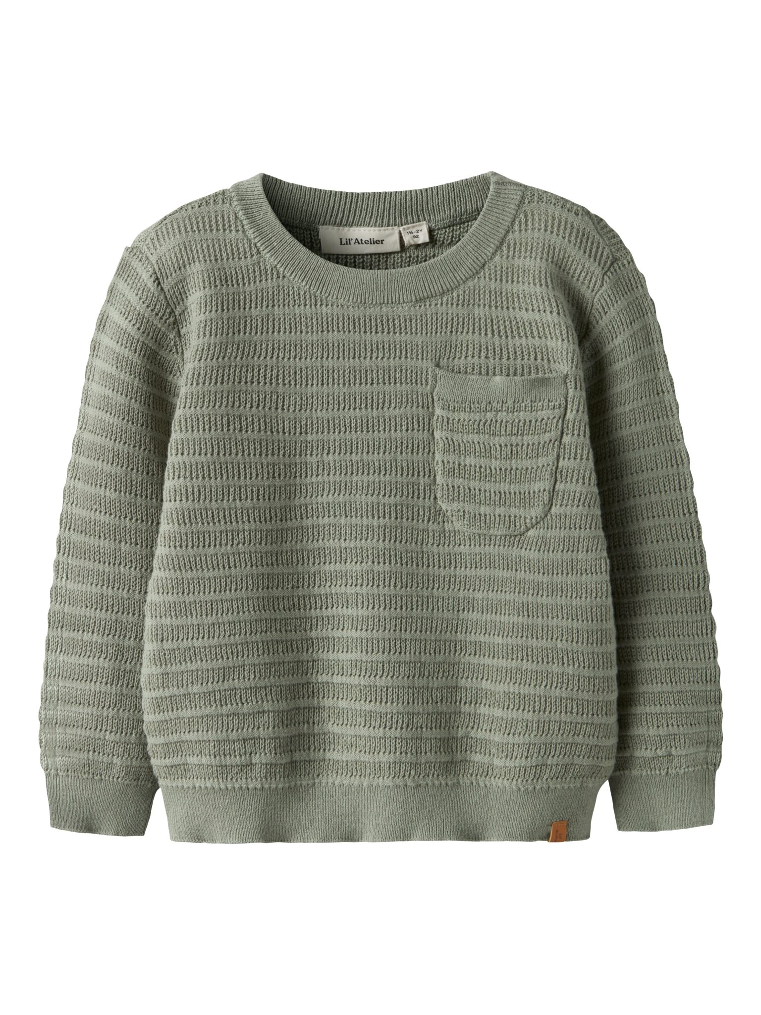 Lil Atelier Thunder LS Knit - Seagrass - 92 cm