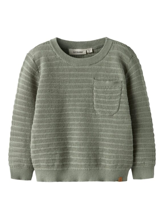 Lil Atelier Thunder LS Knit - Seagrass - 92 cm