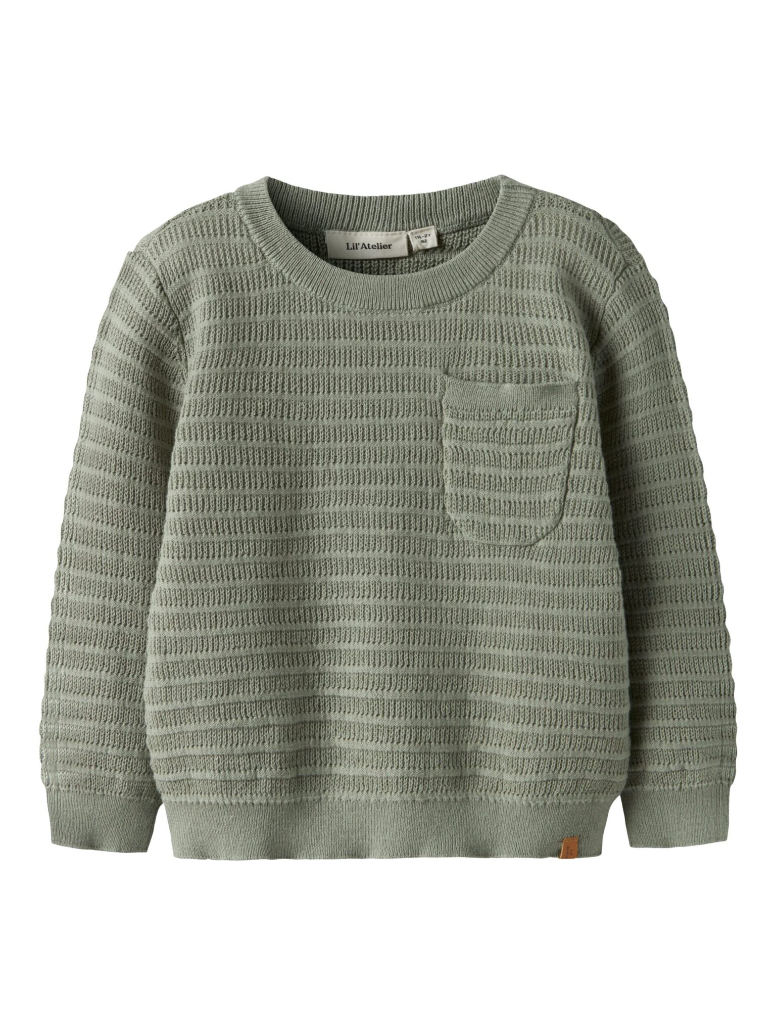 Lil Atelier Thunder LS Knit - Seagrass - 92 cm