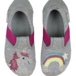 Living Kitzbühel Ballerina Hjemmesko - Lysegrå m. Regnbue/Enhjør