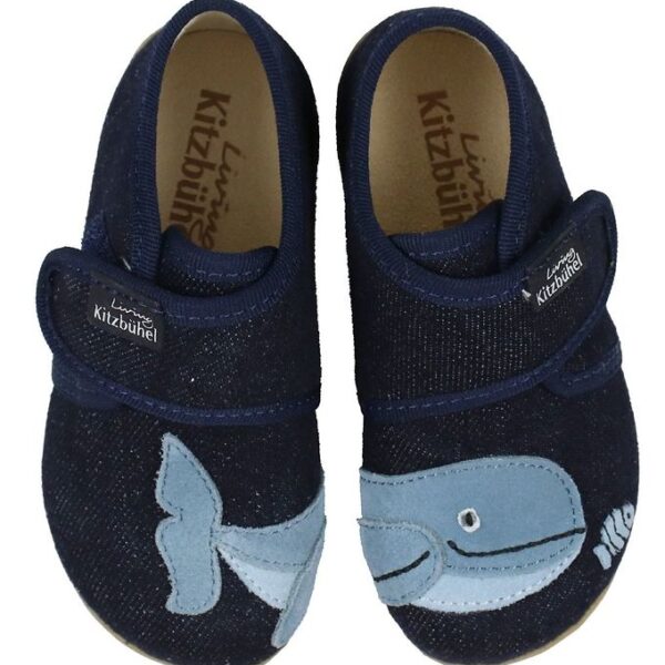 Living Kitzbühel Hjemmesko - Mørkeblå m. Hval
