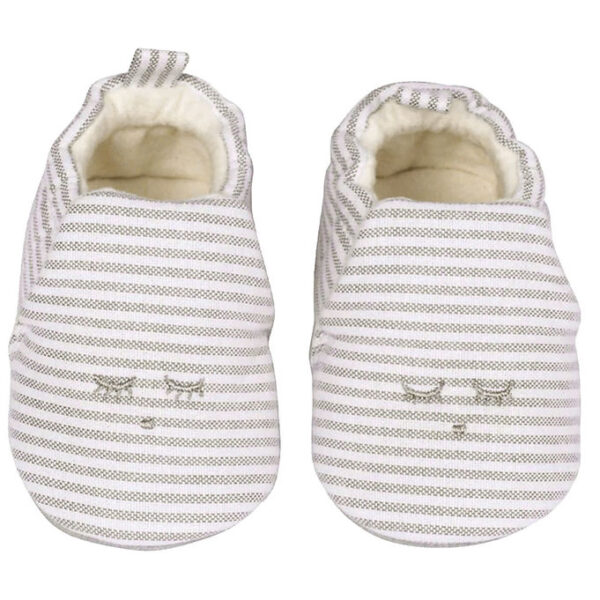 Livly Hjemmesko - Lys Beige/Hvidstribet