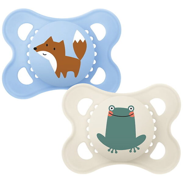 MAM Sutter - Original - 2-pak - 0-6 mdr - Lyseblå/Creme m. Print