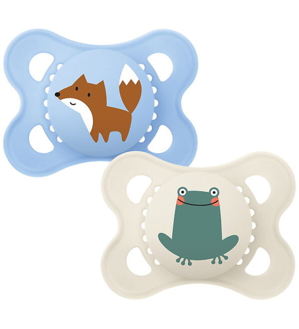 MAM Sutter - Original - 2-pak - 0-6 mdr - Lyseblå/Creme m. Print MAM Sutter - Original - 2-pak - 0-6 mdr - Lyseblå/Creme m. Print