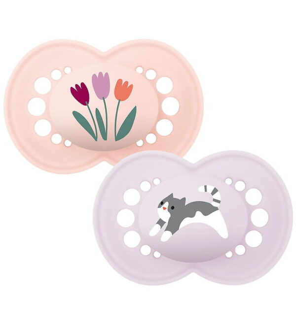 MAM Sutter - Original - 2-pak - 6-16 mdr - Rosa/Lyslilla m. Prin MAM Sutter - Original - 2-pak - 6-16 mdr - Rosa/Lyslilla m. Prin