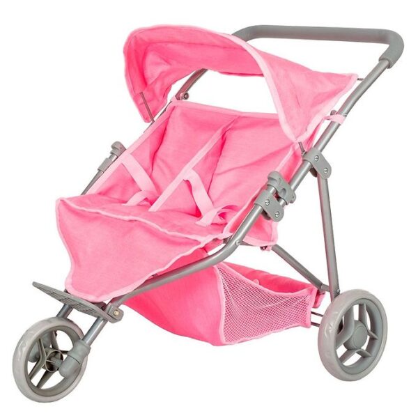 MaMaMeMo Dukke Tvillinge Klapvogn - Pink