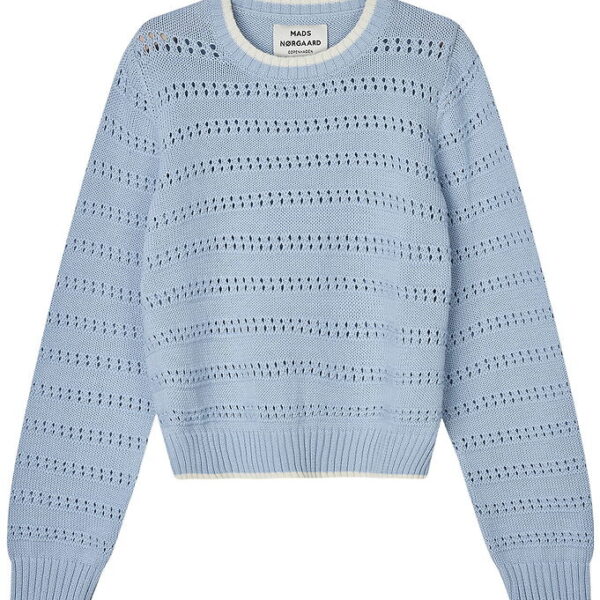 Mads Nørgaard Bluse - Strik - Inga - Cashmere Blue/Vanilla Ice